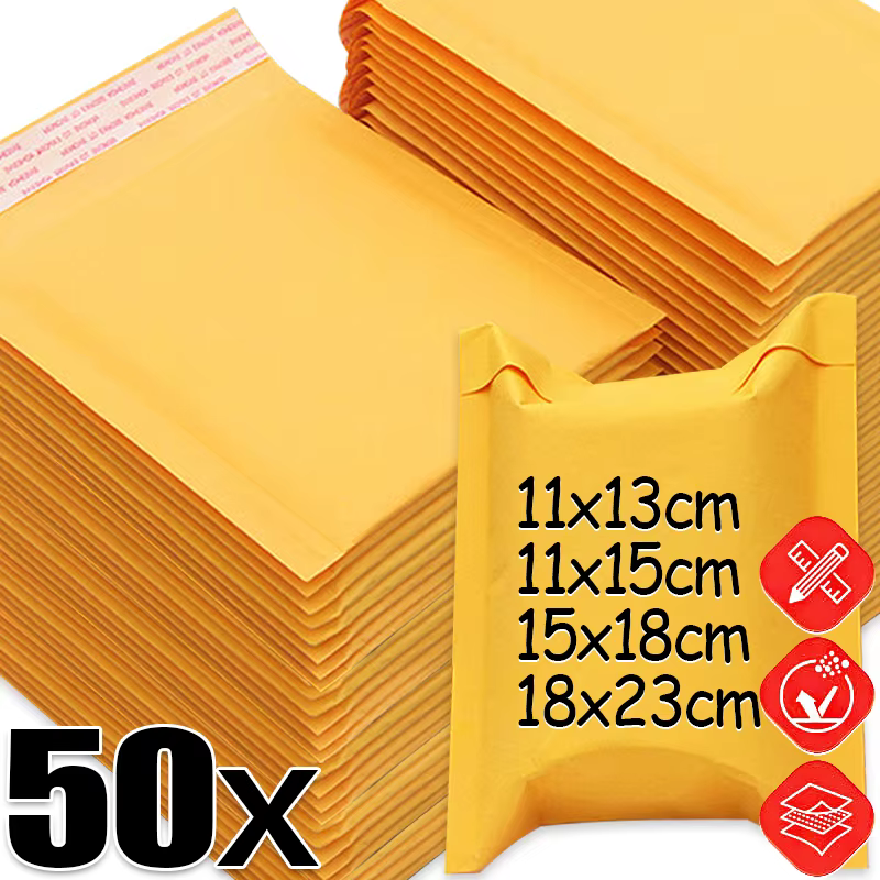 50/10x papier Kraft bulle Mailers enveloppes sacs