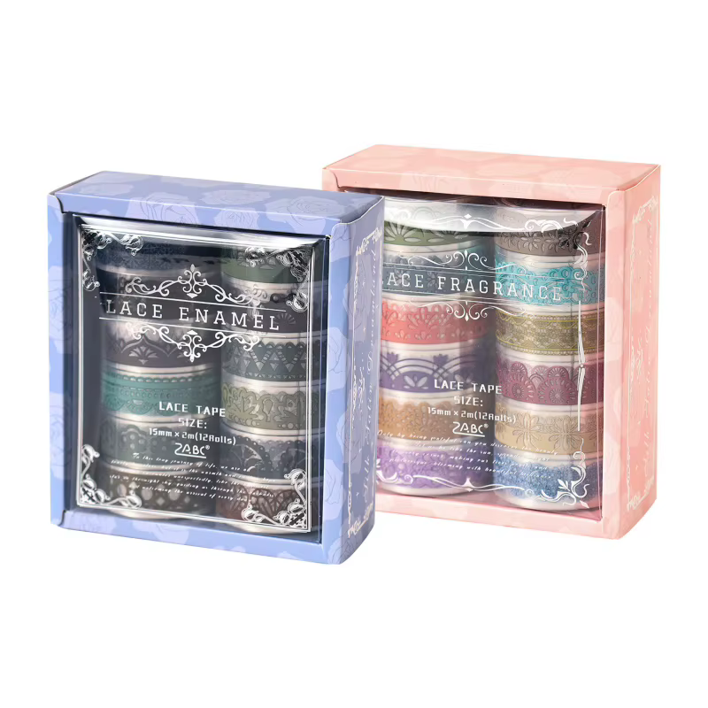 12 rouleaux de ruban adhésif Washi en dentelle Vintage