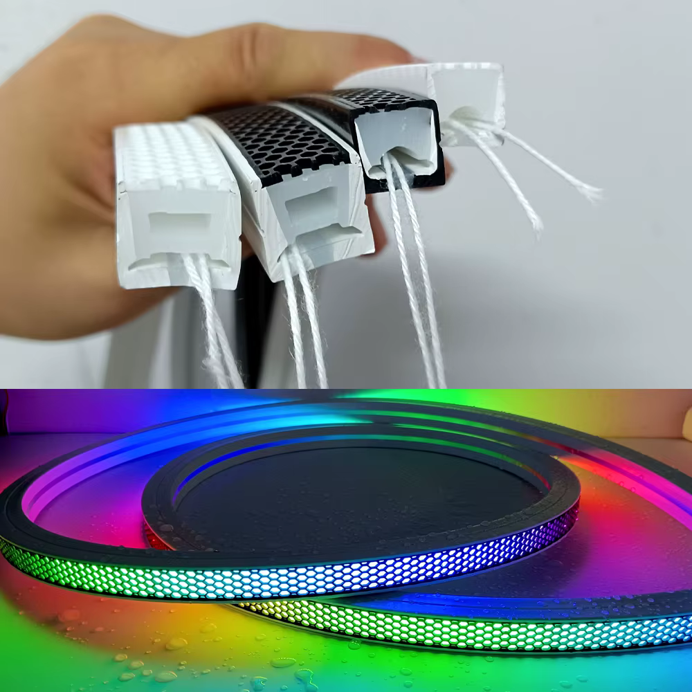 Bande lumineuse LED diffuseur Tube néon Anti-éblouissement IP67 étanche Flexible T1212 T1616 noir blanc pour 2835 5050 RGB 8mm-12mm lumière