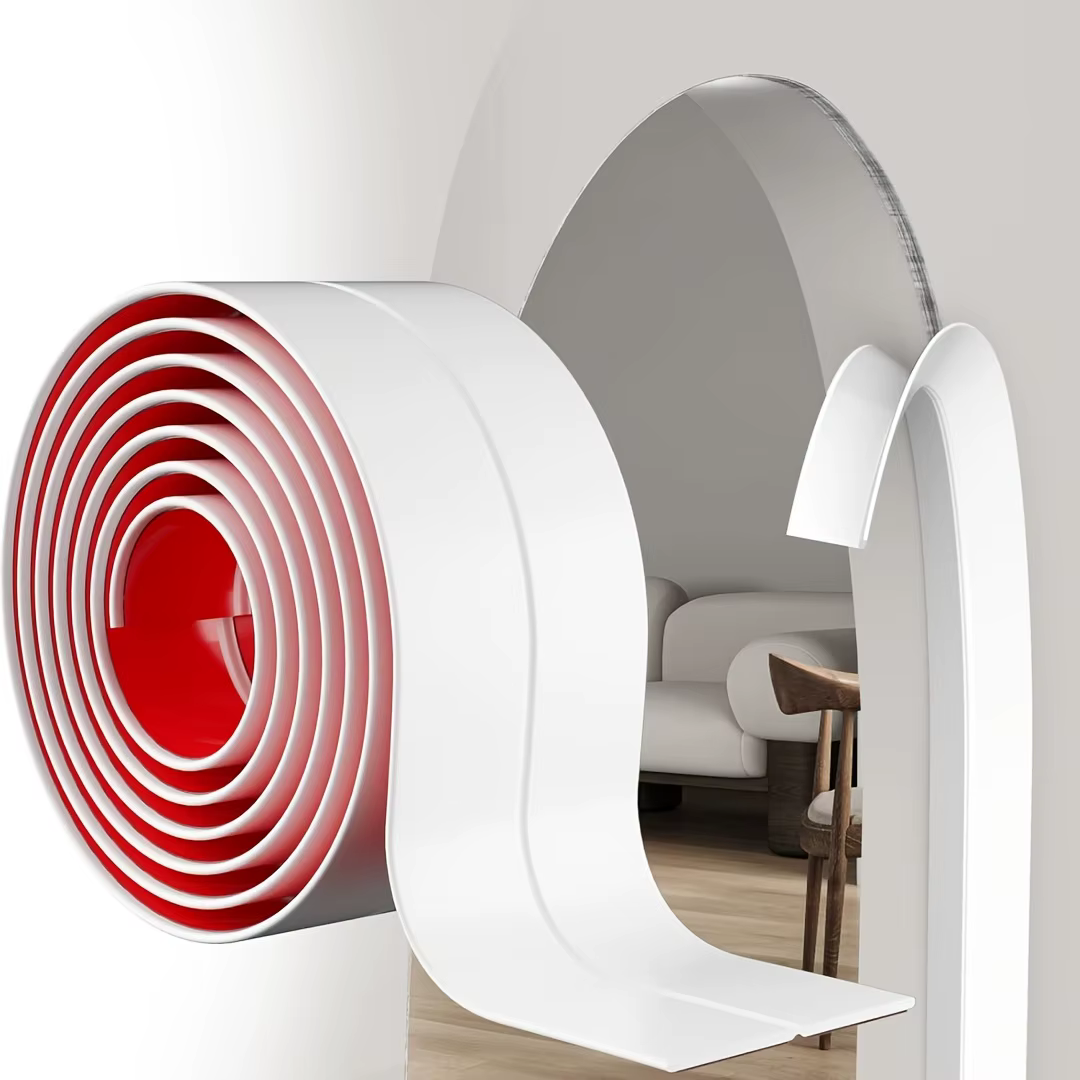 1 pièce de protection d'angle autocollante en plastique blanc de 1/2 m