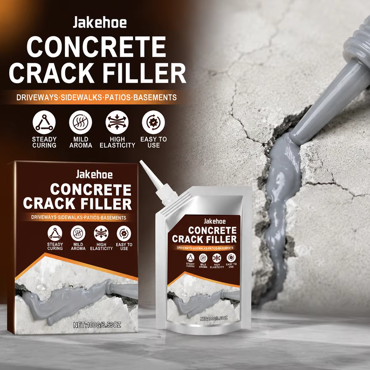 Mastic de réparation pour fissures de béton