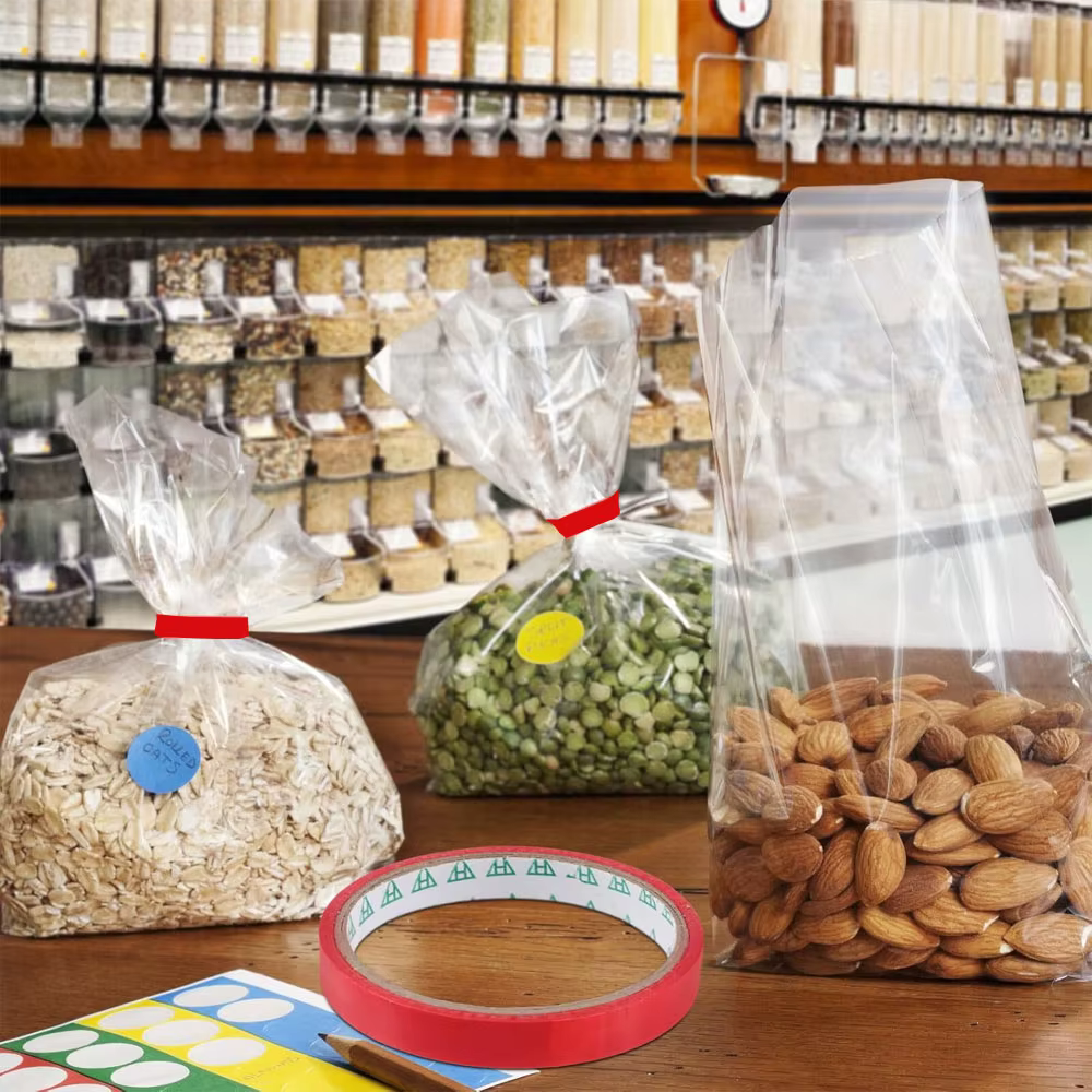 10 rouleaux de ruban adhésif rouge pour sceller les sacs en plastique