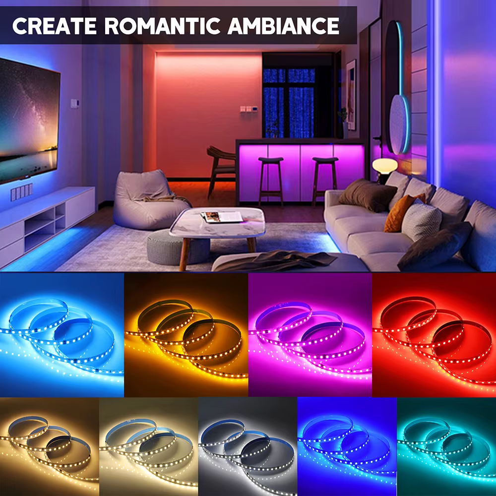 Bande lumineuse LED, 5m, 10m, 20m, 50m, AC 220V, 230V, 240V, IP55, 2835, 120 LED, ruban Flexible, 9 couleurs, décoration de la maison