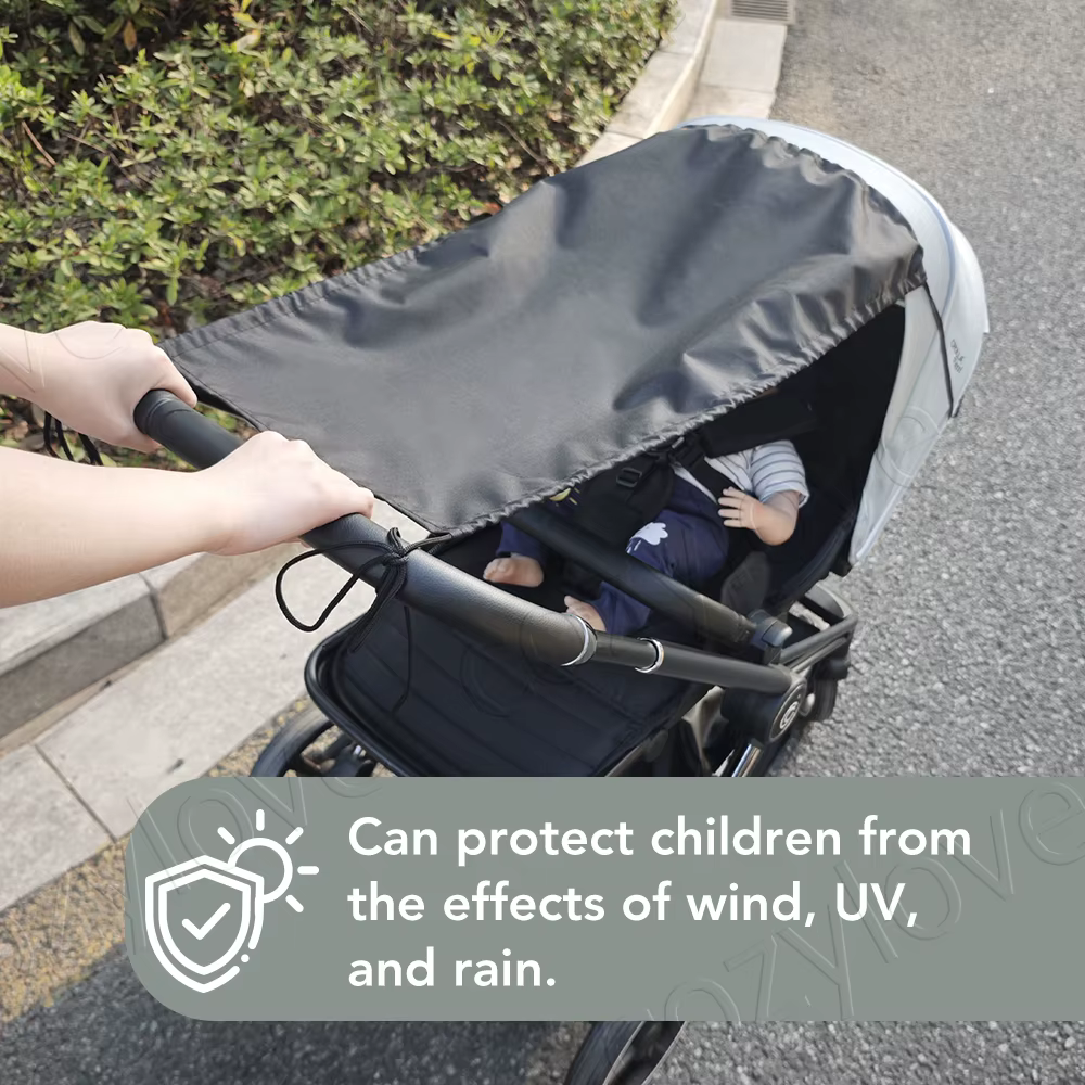 Pare-soleil universel pour poussette bébé | Auvent de protection UV UPF 50+, coupe-vent et imperméable, s'adapte à la plupart des poussettes