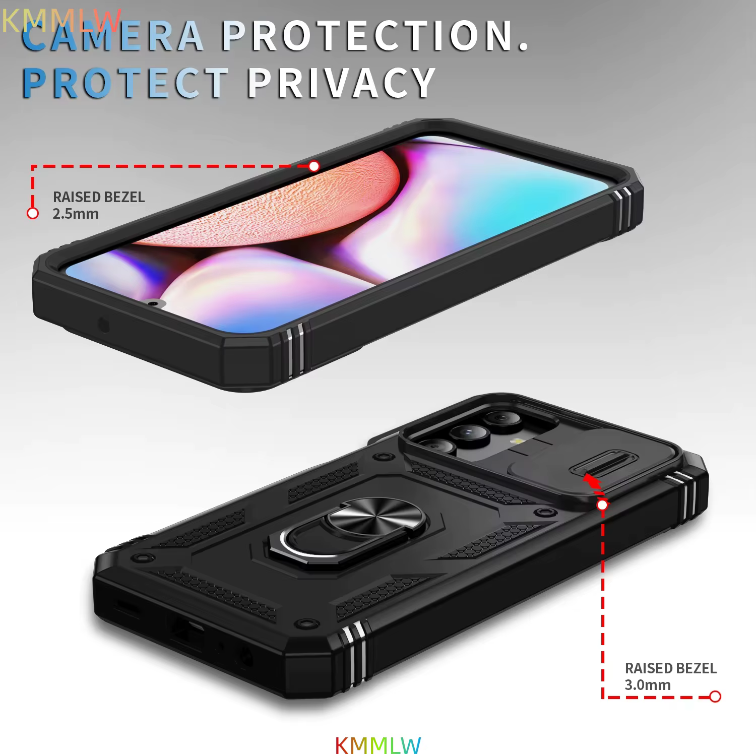 Coque pour Galaxy A36 A26 A06 A35 A55 A25 A35 A54 A53 A16 A17 A15 A14 A56, protection coulissante pour appareil photo, protection rotative à 360 degrés