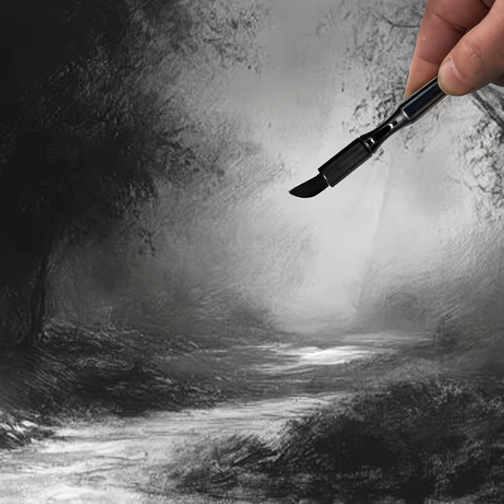 Pinceau de rendu noir, pinceau aquarelle durable pour charbon de bois