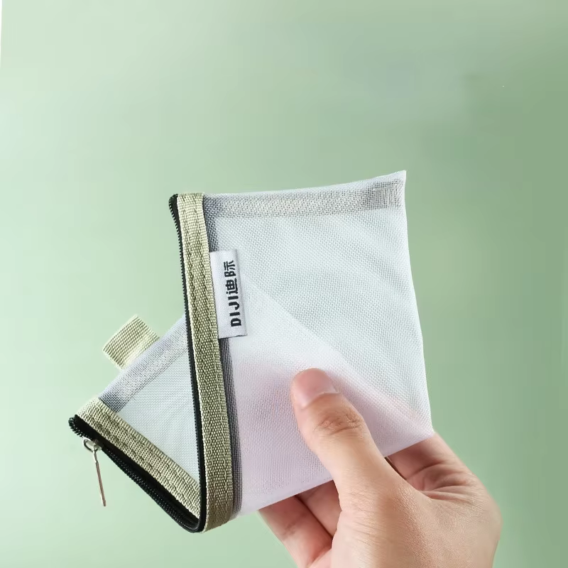 Pochette de maquillage pour rouge à lèvres, sacs de rangement pour pinceaux de maquillage, trousse à crayons en maille transparente pour étudiants, organisateur de cosmétiques de voyage pour femmes