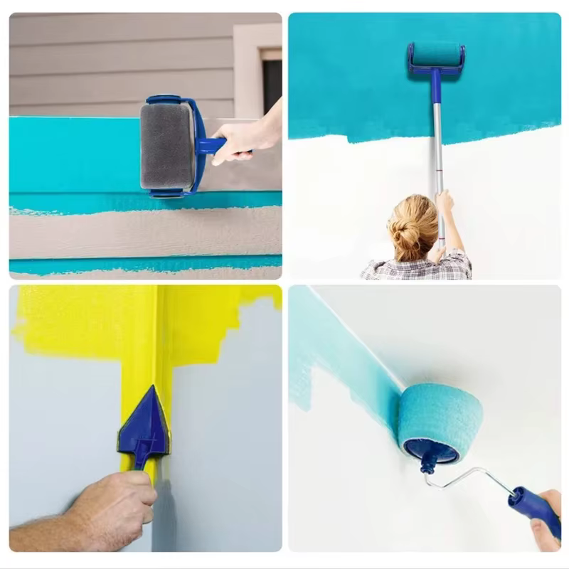 Grand pinceau à tambour auto-amorçant pour peinture murale