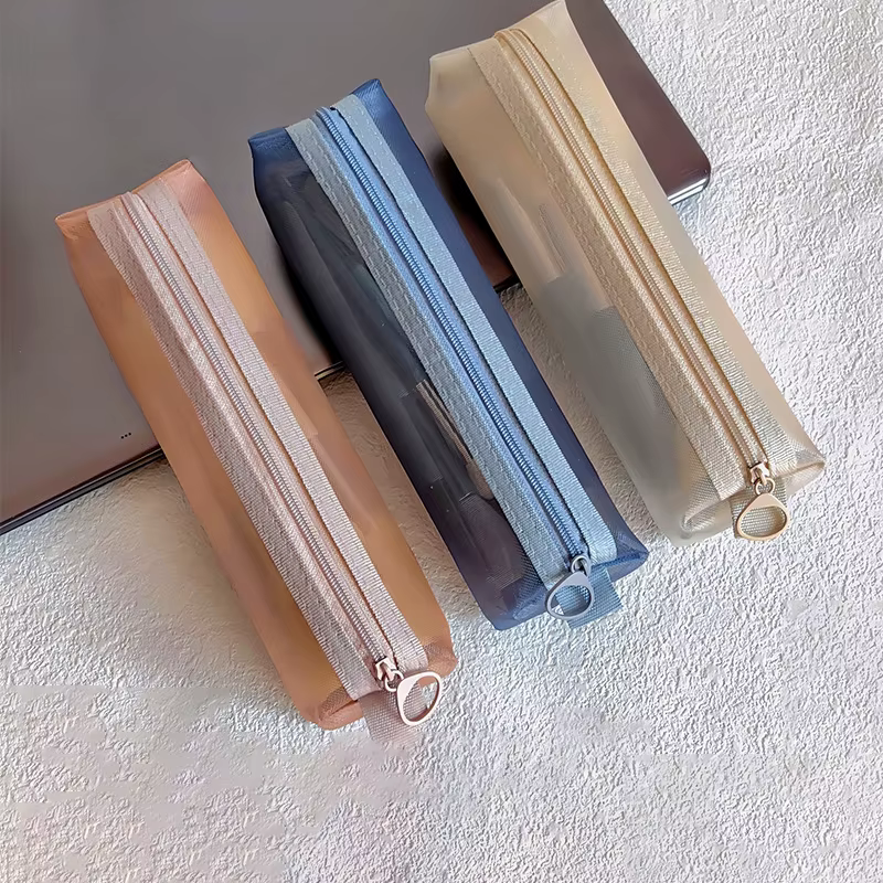 Sacs de rangement pour pinceaux de maquillage, trousse à crayons en maille transparente pour étudiants, poudres de maquillage, rouge à lèvres, Ins Travel Cosmetic Evaluation
