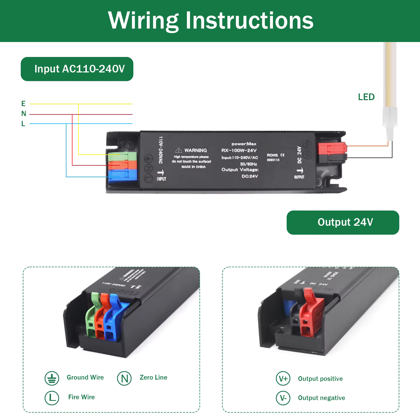 Alimentation électrique pour driver LED, AC 110-240V vers DC 12V/24V 60W/100W/200W/300W/400W, IP30, adaptateur d'alimentation pour bande LED, transformateurs d'éclairage
