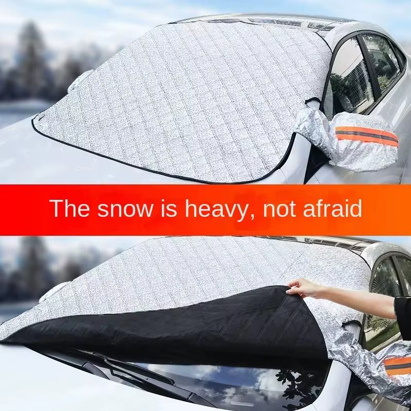Pare-neige pour pare-brise de voiture d'hiver, protection contre la neige pour le stationnement en extérieur, anti-gel, anti-givre, avec protection du rétroviseur