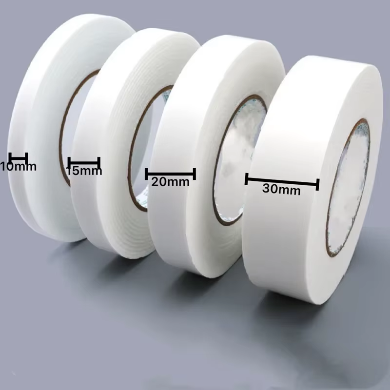 Rubans adhésifs en mousse Double face en éponge blanche, pour montage du tampon de fixation, collant de 10mm à 30mm de largeur, ruban adhésif Super résistant à deux côtés