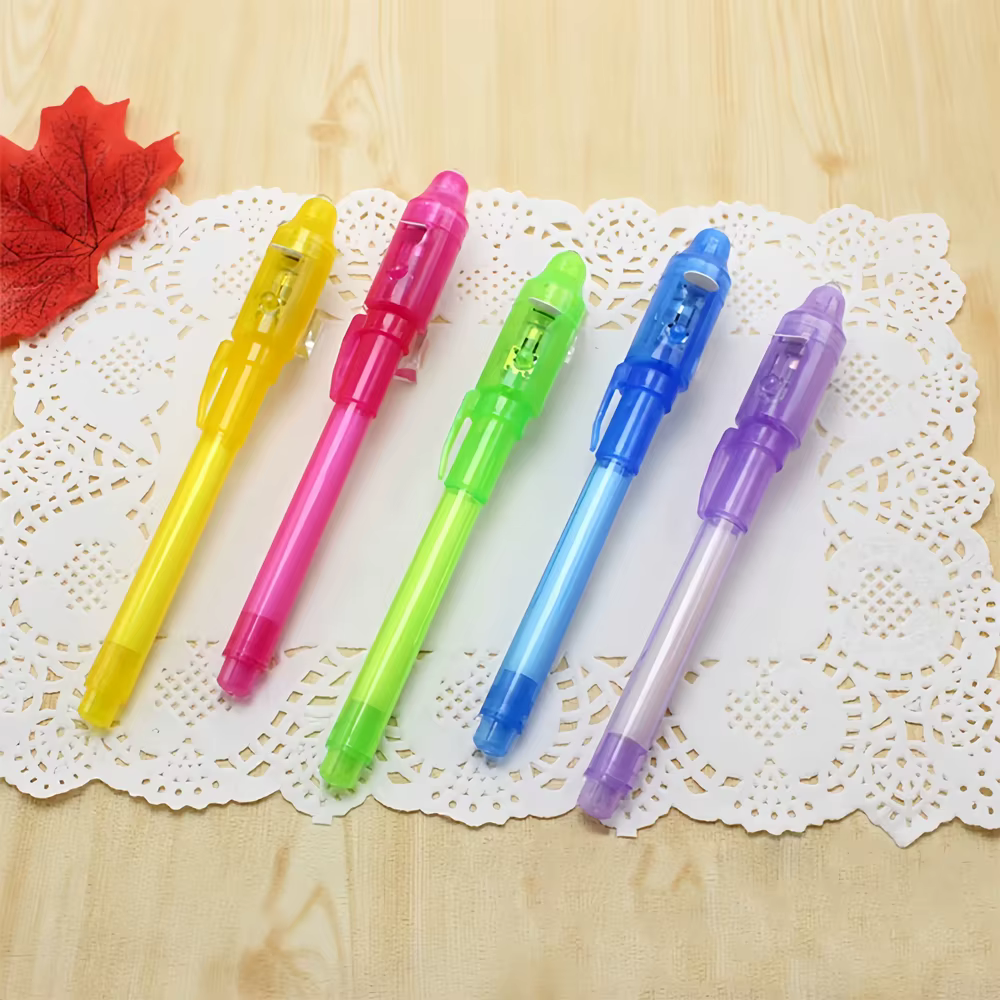 Stylo lumineux magique violet 2 en 1