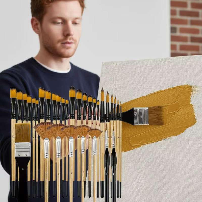 ❤️ Ensemble de 32 pinceaux pour peinture acrylique