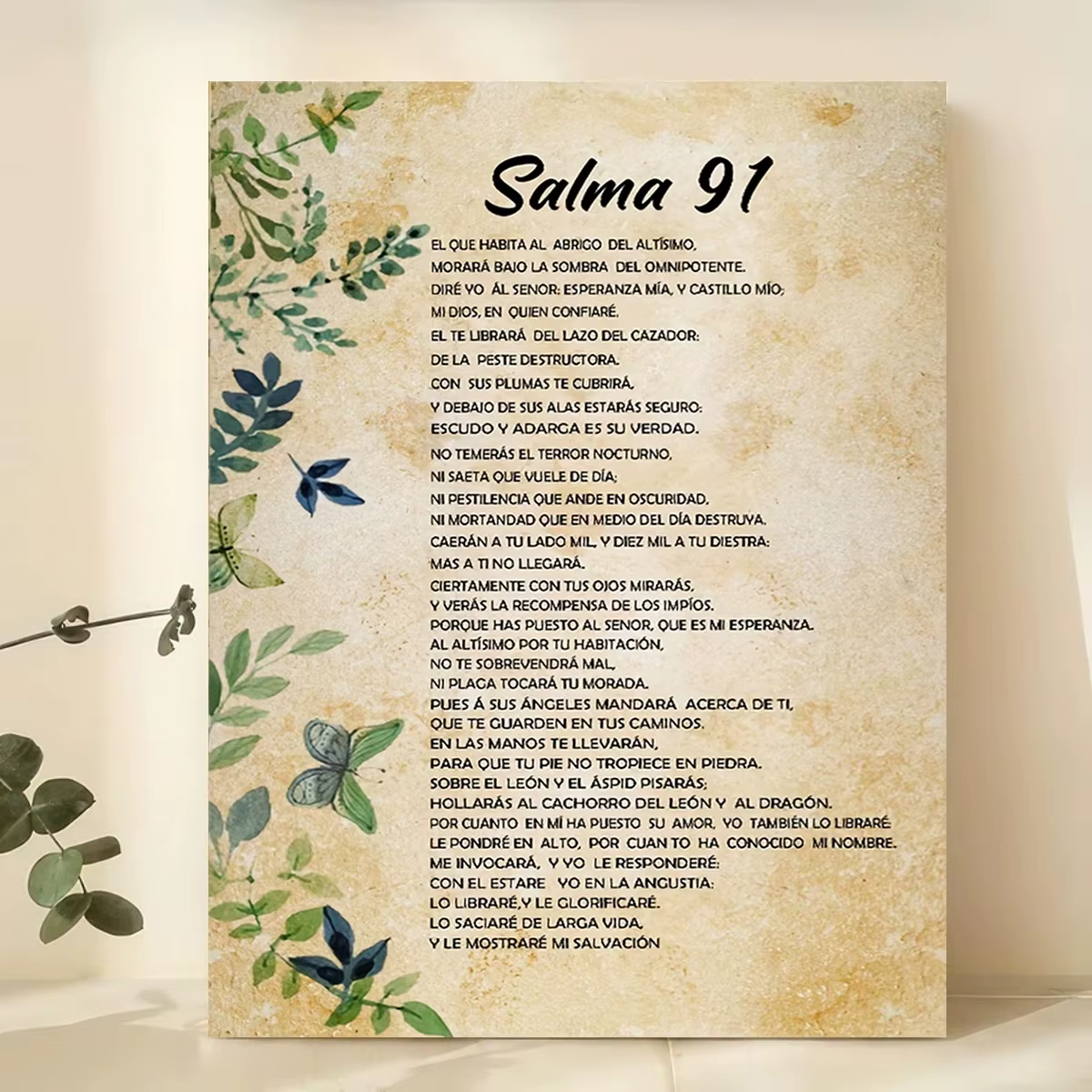 Impression sur toile de poème biblique espagnol moderne