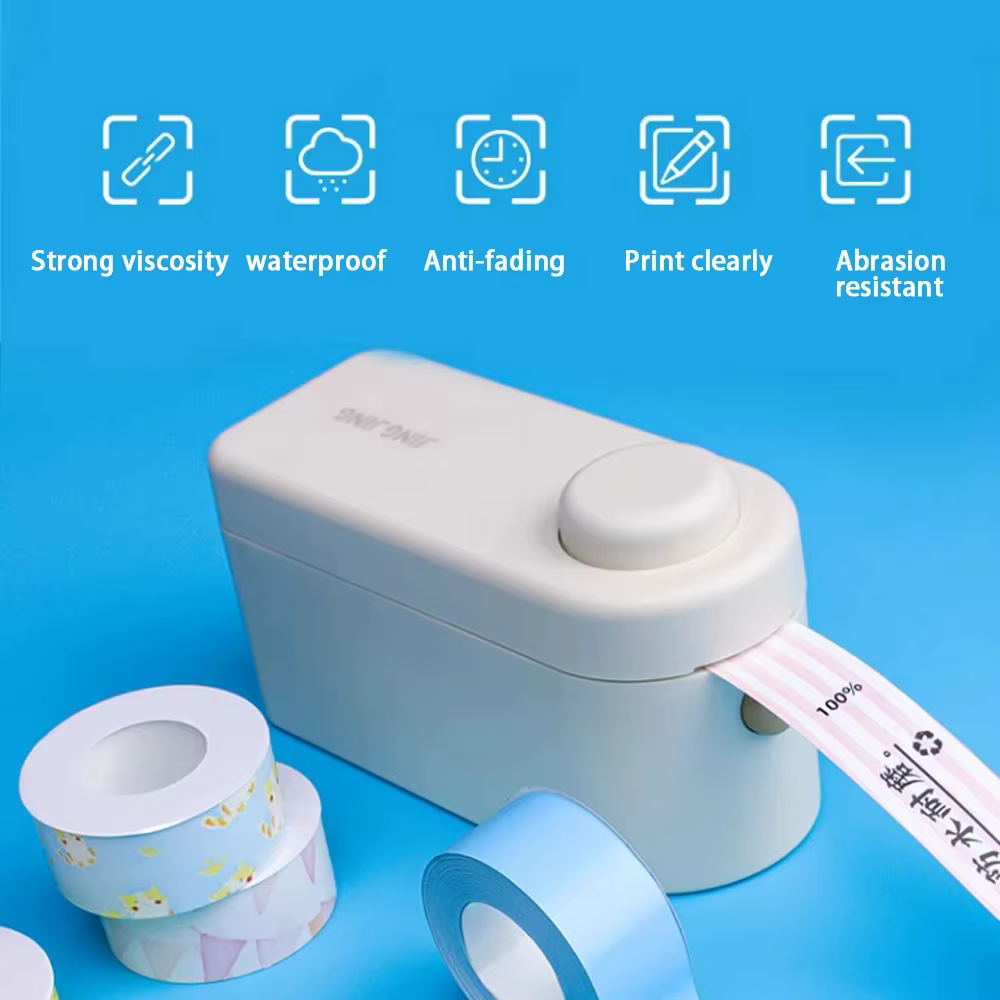 1 rouleau MAKEID Q1/M1/L1/E1 Mini/Mini HD bandes d'étiquettes 16mm * 4m autocollant étanche à l'huile impression sans