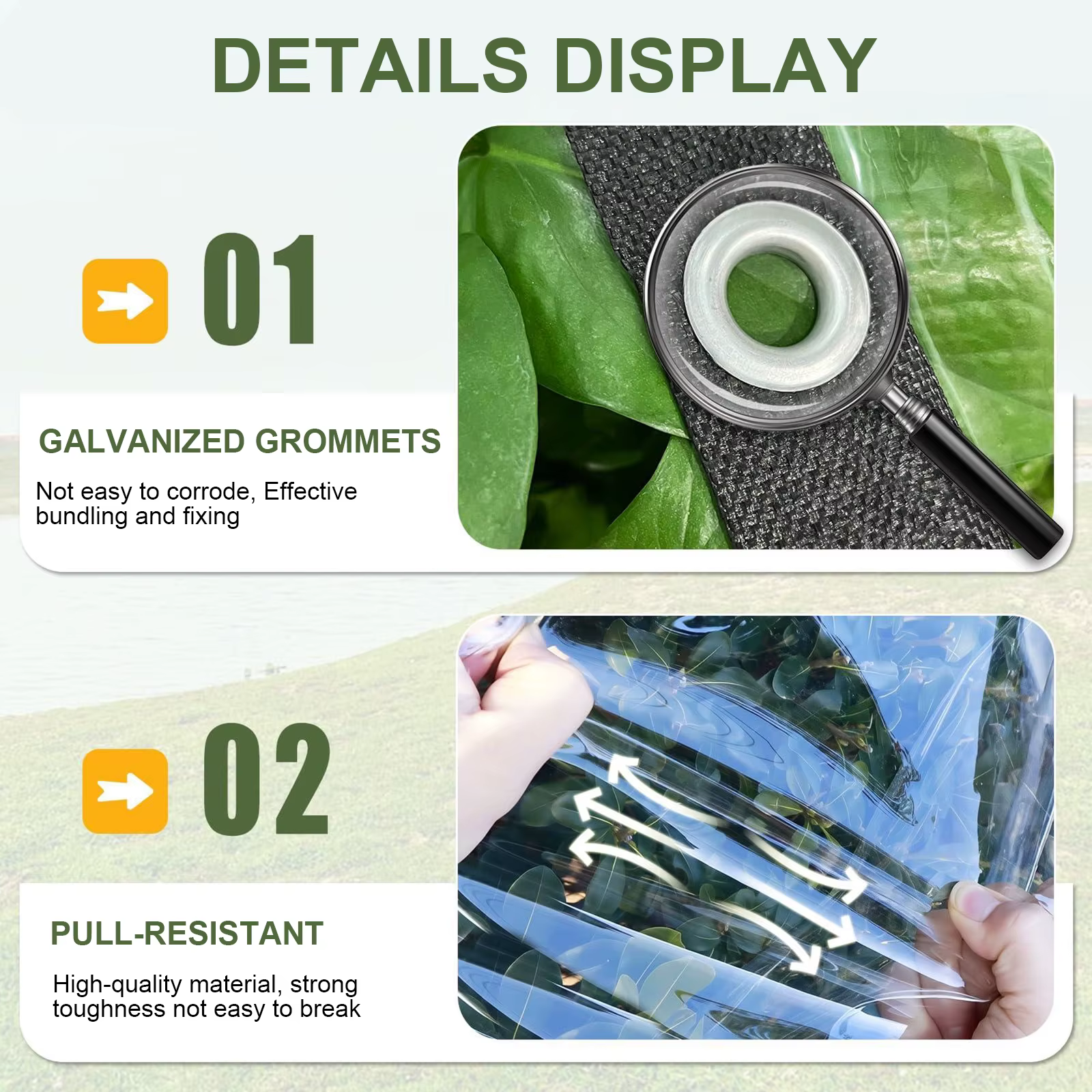 Bâche PE transparente imperméable 80 % transparente