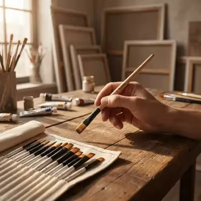 Ensemble de pinceaux en nylon à poils doux pour peinture acrylique