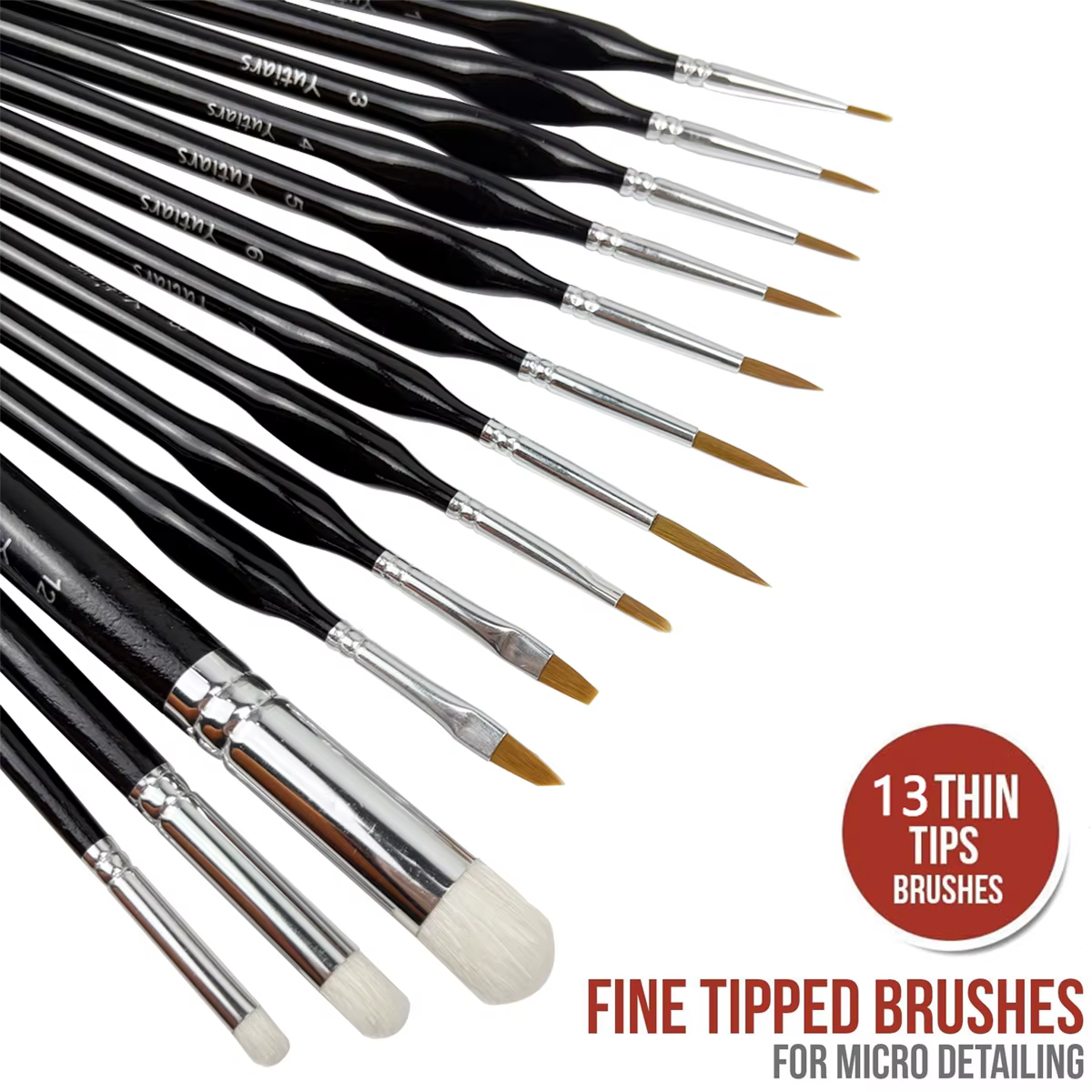 Pinceaux miniatures Drybrush-13pcs ensemble