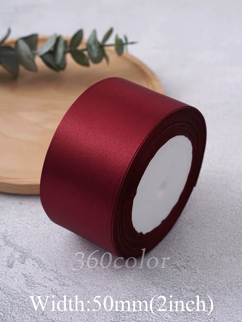 1 rouleau de ruban en Satin bordeaux