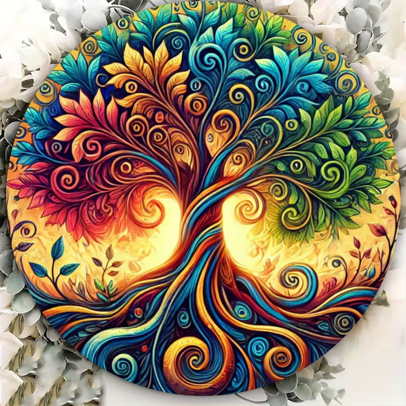 Arbre de vie Mandala Art mural en fer – Parfait pour la décoration intérieure