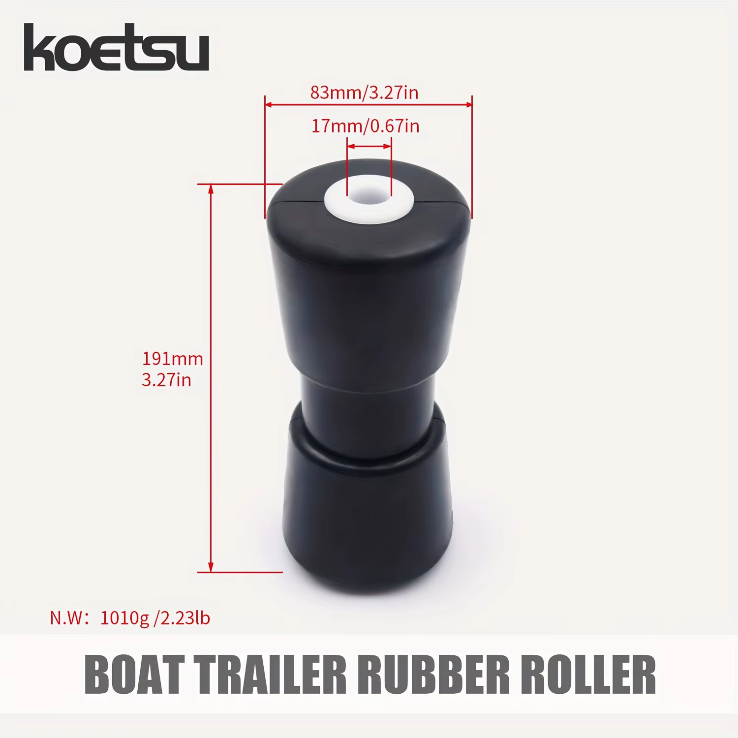 KOETSU 1 pièces bleu, Kit d'assemblage de rouleau de quille centrale de remorque de bateau, adapté à la poulie de quille de bateau en caoutchouc de roue de remorque de bateau à moteur