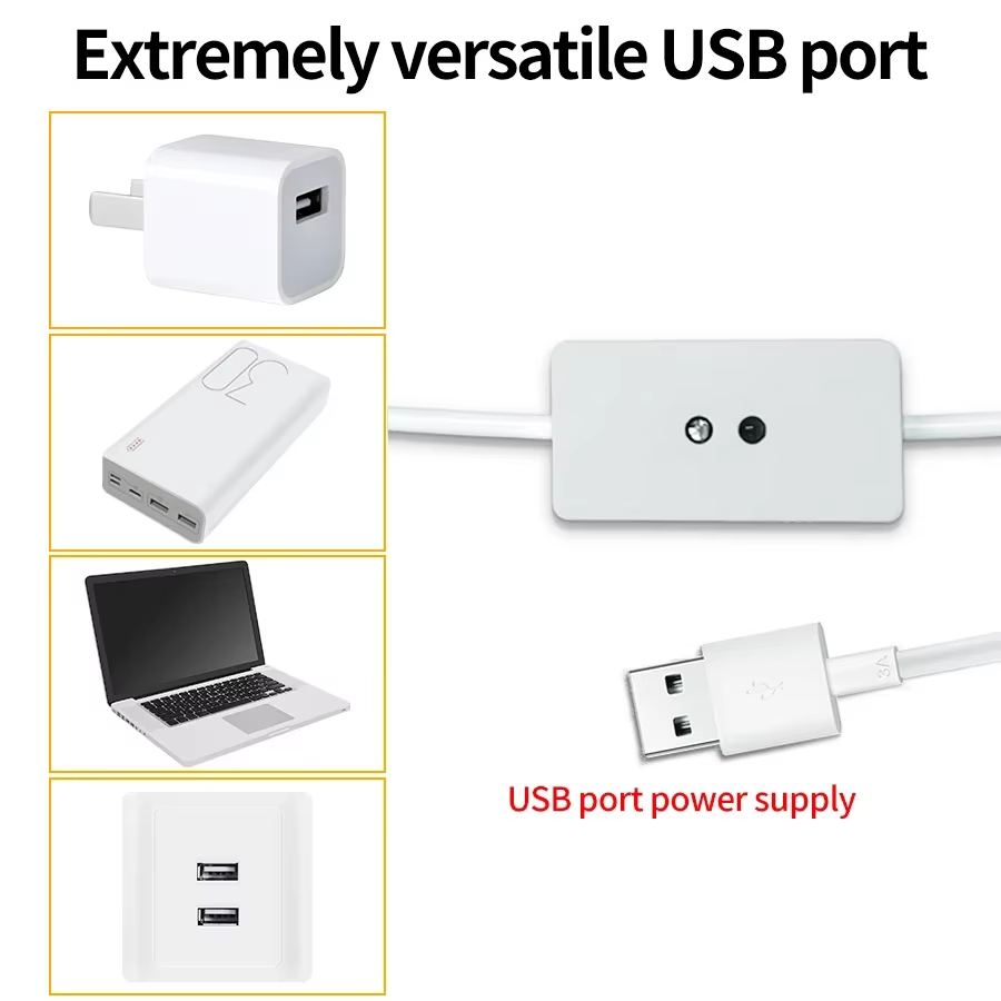 LED sous-meuble lumière 1M-10M 5V USB LED bande avec balayage manuel capteur de mouvement interrupteur cuisine escaliers garde-robe chevet rétro-éclairage