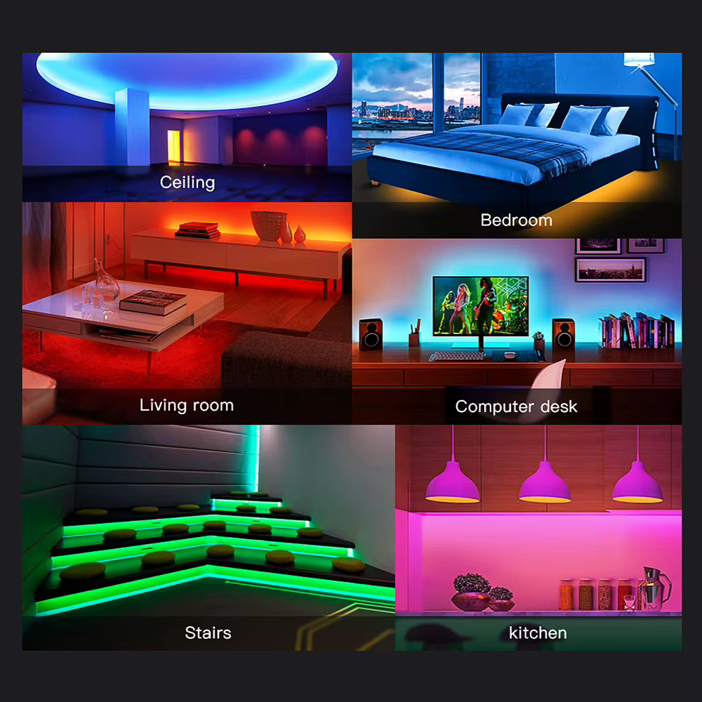 Bande LED colorée 5mm rose/bleu glace/bleu/vert/rouge/jaune dorée, bande lumineuse COB DC 12V 24V, pour décoration de chambre et de voiture