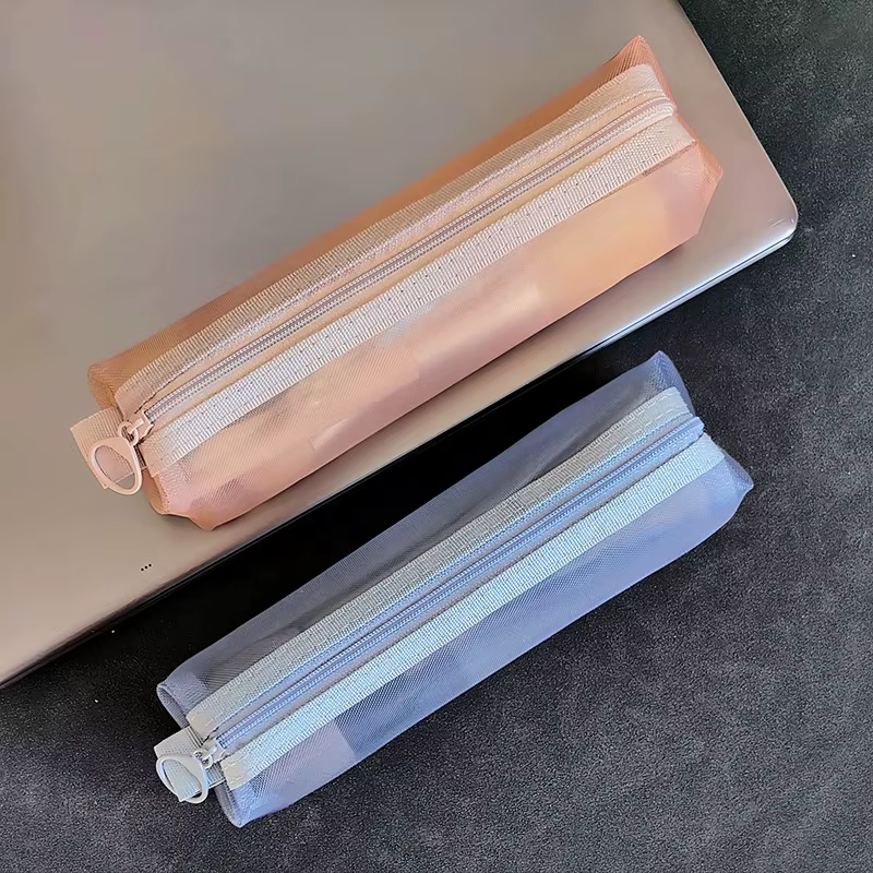 Sacs de rangement pour pinceaux de maquillage, trousse à crayons en maille transparente pour étudiants, poudres de maquillage, rouge à lèvres, Ins Travel Cosmetic Evaluation