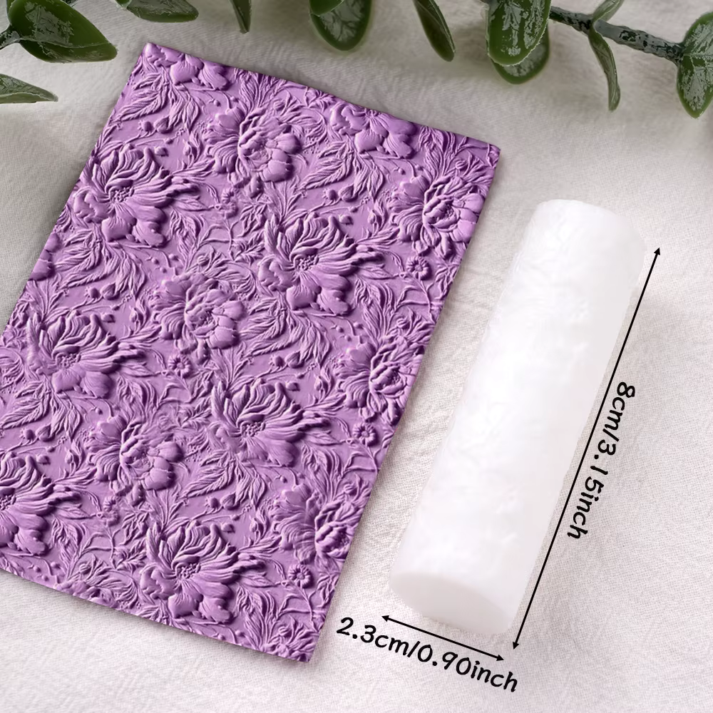 Rouleau de Texture florale Vintage en plastique Durable