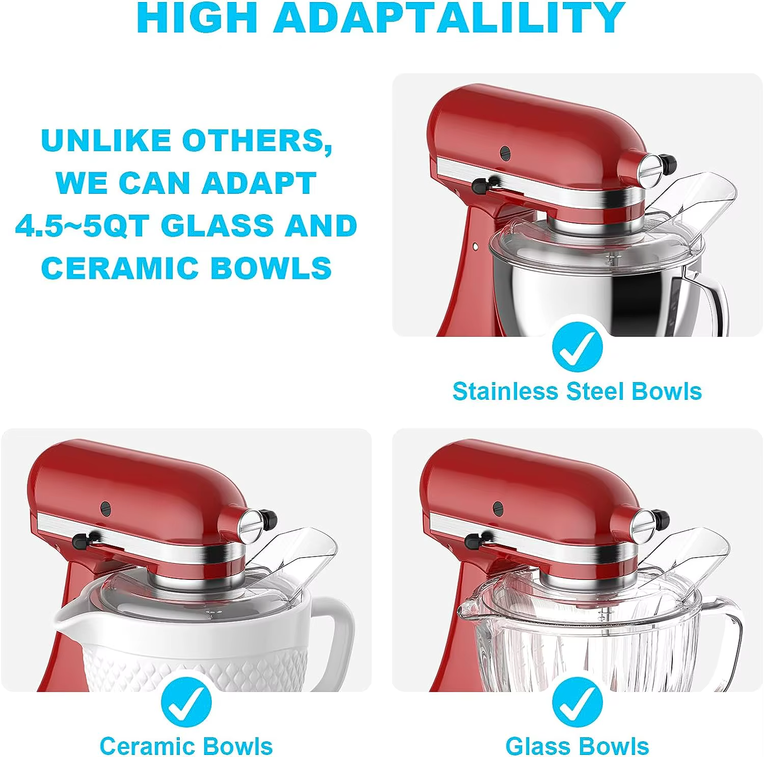Support de Protection de Vidange KN1PS Lavable au Lave-Vaisselle, Couvercle de Vidange KN1PS 4.5-5 quarts, Compatible avec le Bouclier Verseur pour KitchenAid