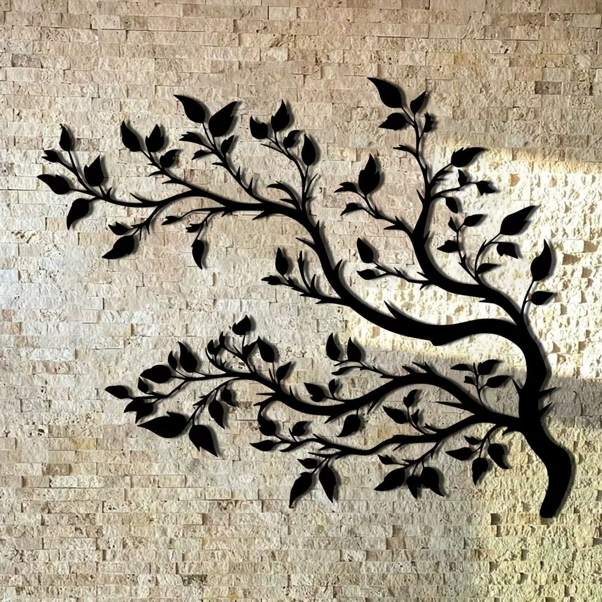 Décoration murale en métal en forme d'arbre