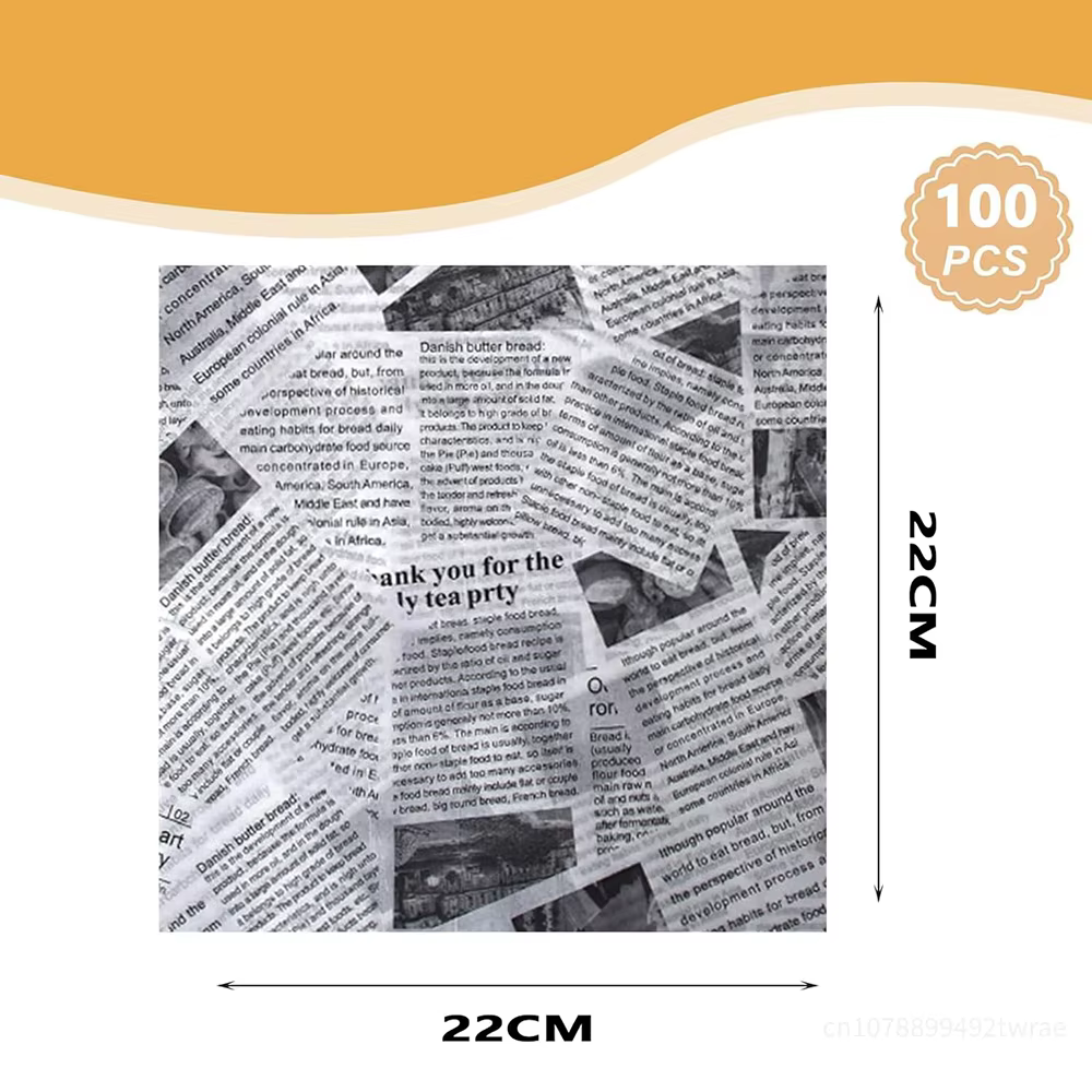 100 pièces Air Fryer Papier Alimentaire 22x22 cm Papier Cuisson Frites Burger Pizza jxSandwich Papier Gras Papier D'emballage