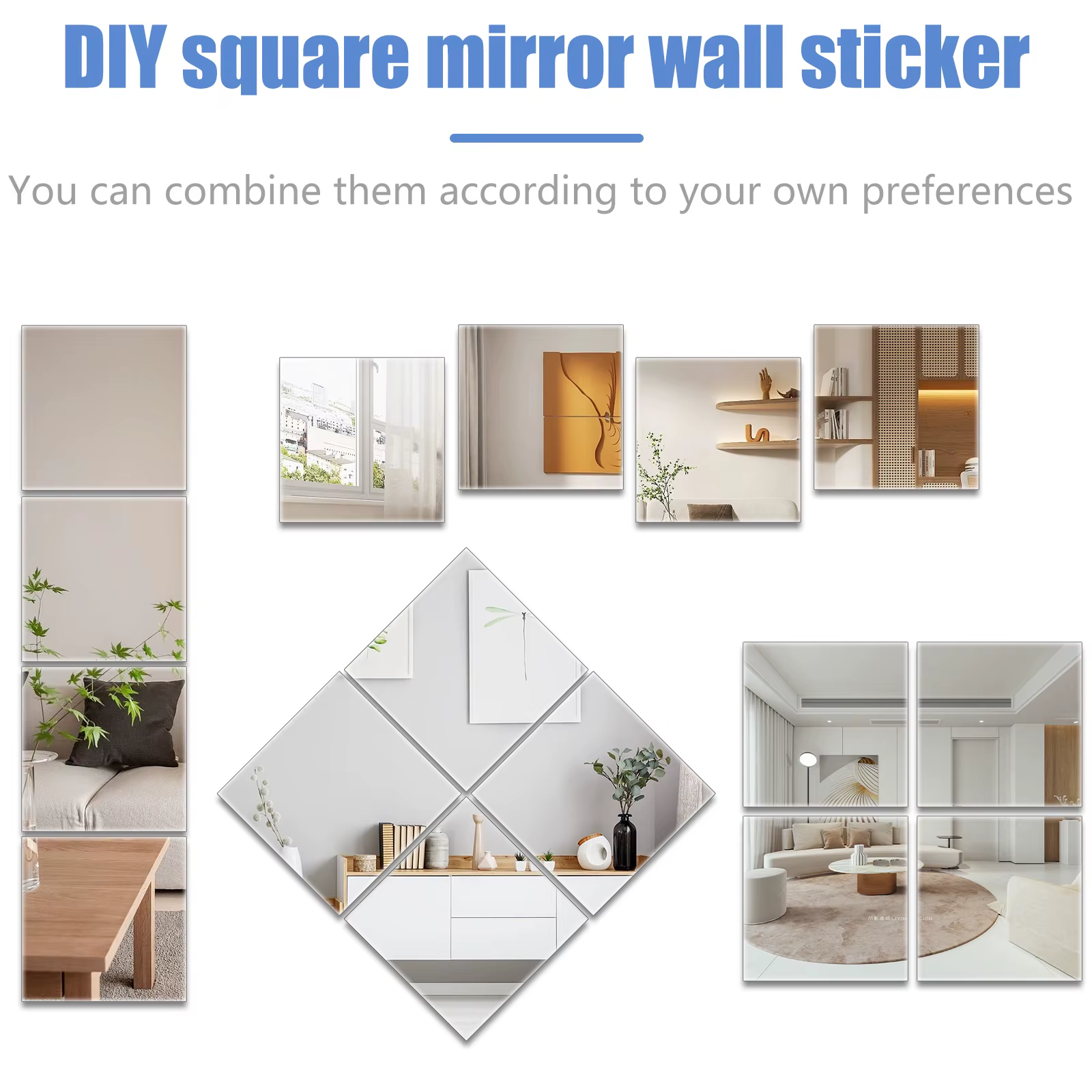 Feuille de miroir autocollante flexible sans verre