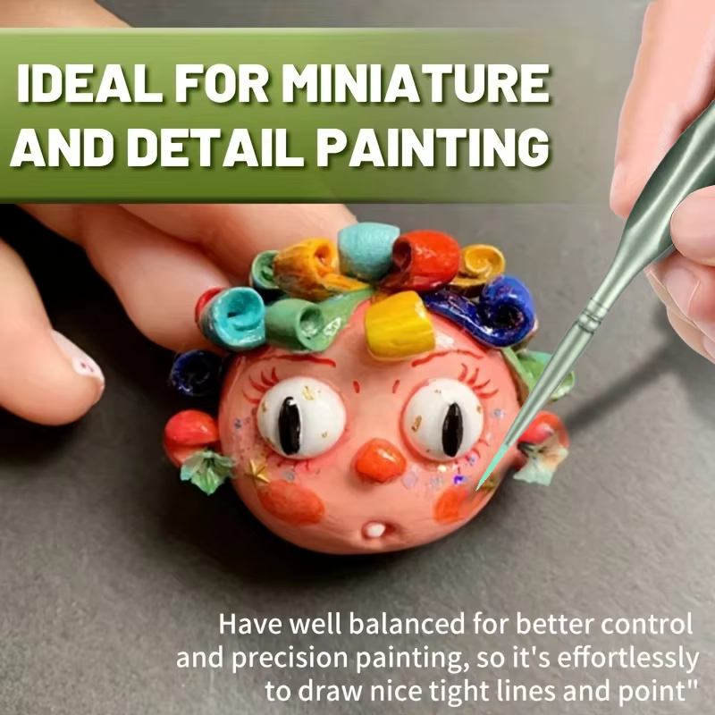 11 pièces pinceaux miniatures avec poignées triangulaires: haute qualité-acrylique