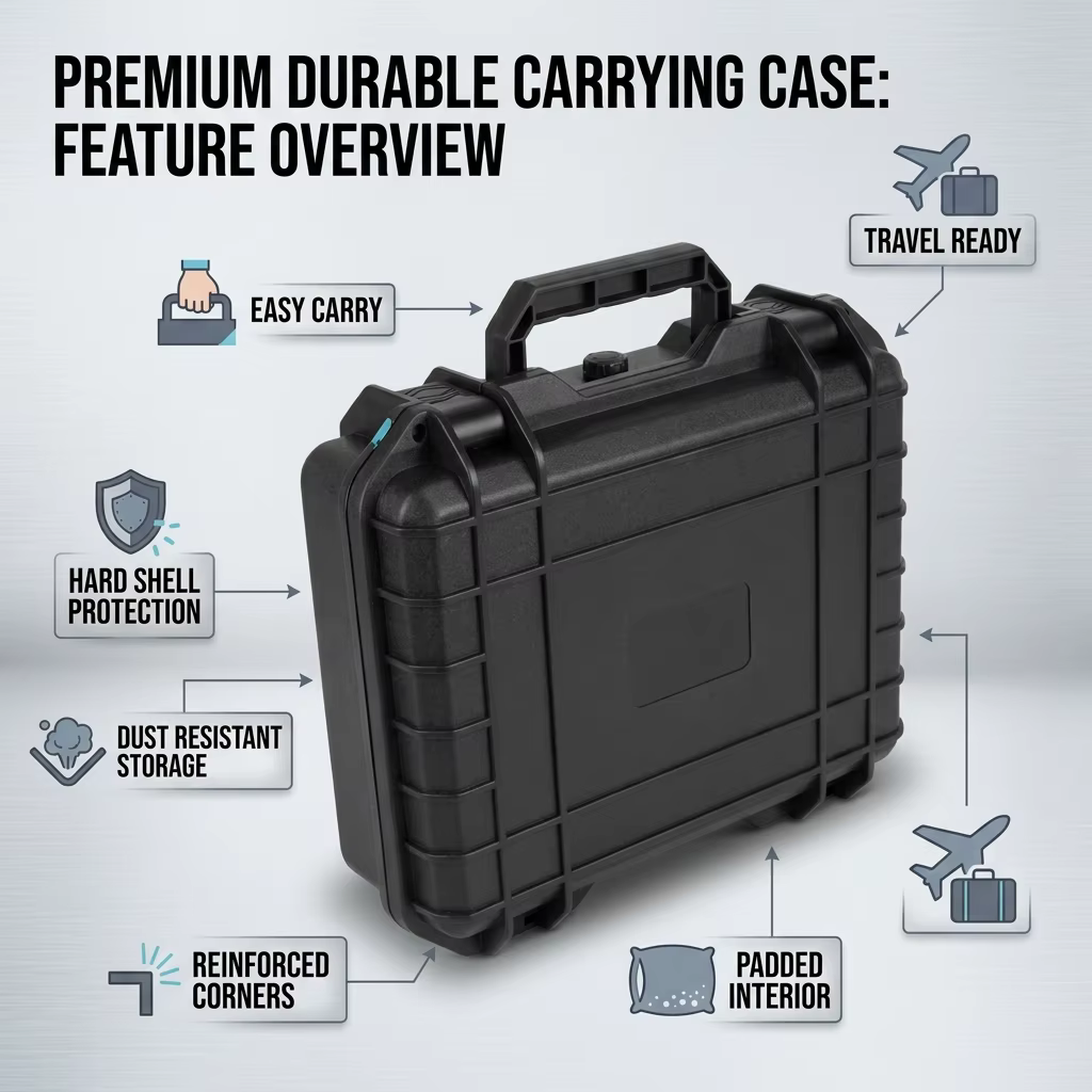 Boîte de protection de sécurité étanche, boîte de rangement pour instruments et équipements, boîte scellée en plastique résistante aux chocs, portable, résistante à l'humidité.