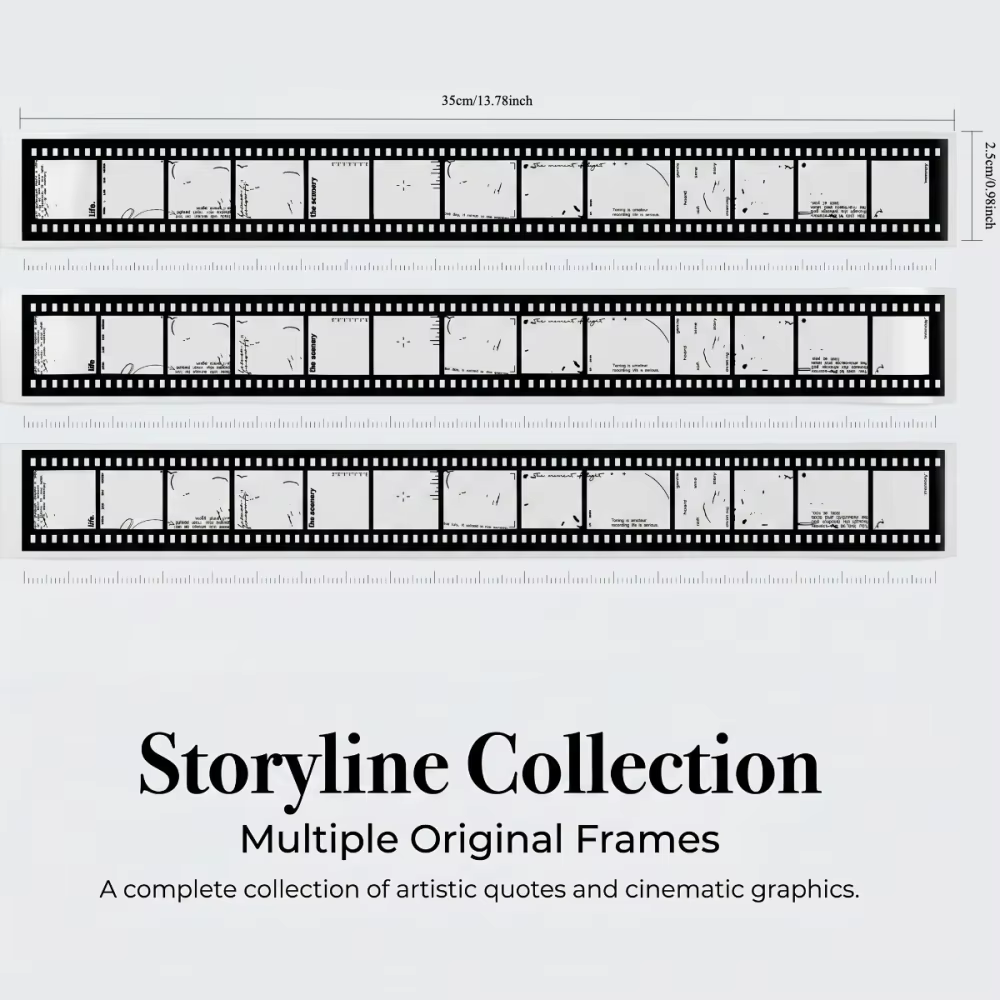 Rubans adhésifs PET à thème rétro cinéma pour scrapbooking