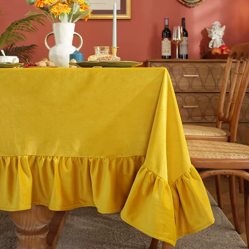 Nappe en velours luxueuse nappe rectangulaire solide