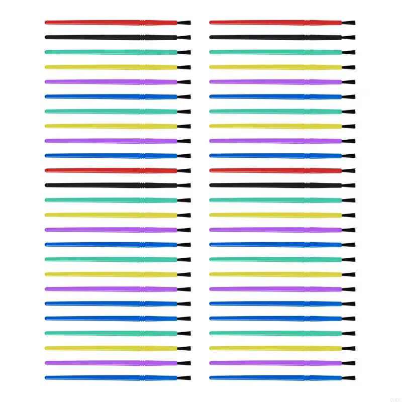 50 pcs petits pinceaux brosses cheveux en nylon Brosse d'artiste