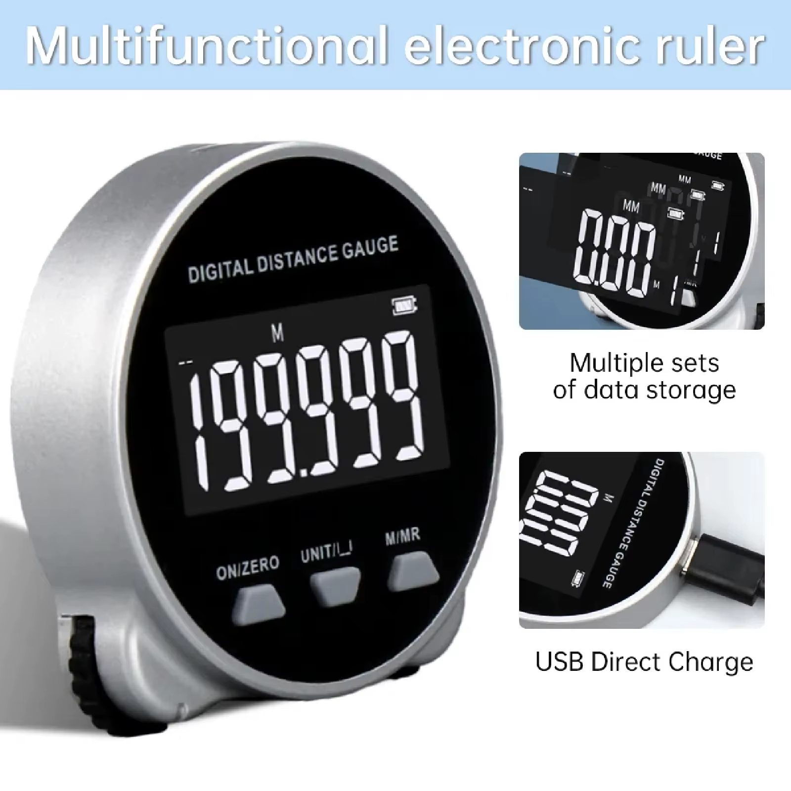 Télémètre Digital à Roue pour Surfaces Courbes Portatif Haute Précision 0–199999 m Mesure de Diamètre et d’Arcs Écran LCD
