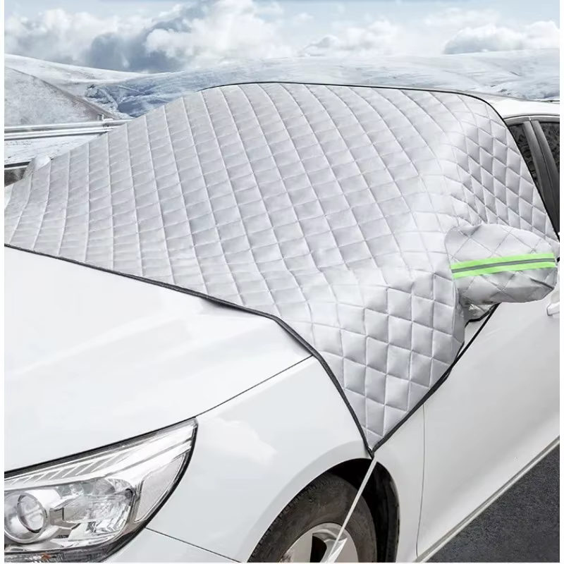 Couverture de neige de pare-brise d'hiver de voiture, protection antigel de pare-soleil de voiture, protection solaire et couverture de pare-brise avant anti-glace
