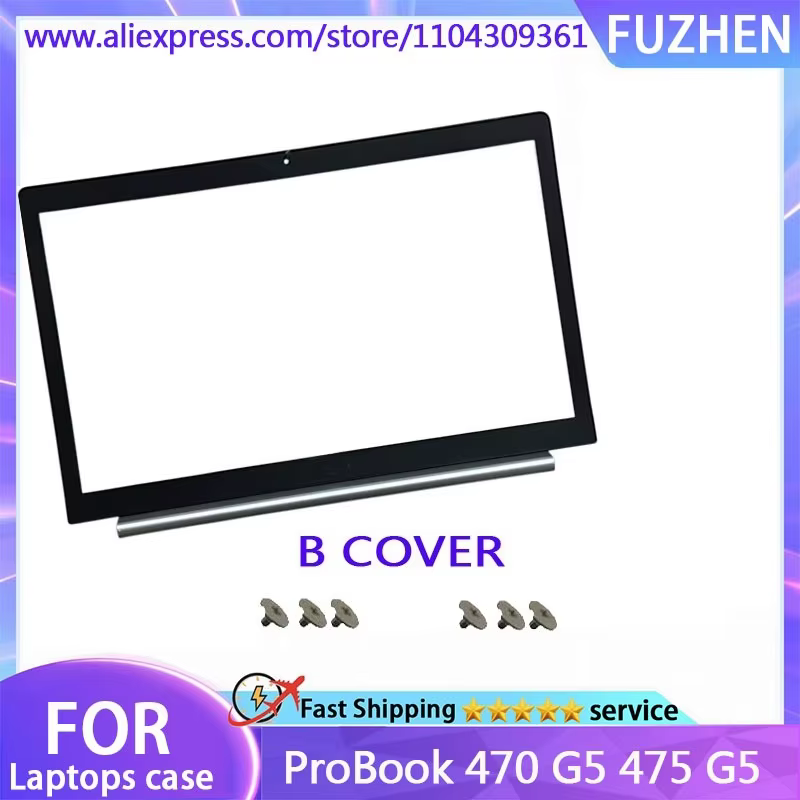 Nouvelle couverture pour ProBook 470 G5 475 G5 série coque d'ordinateur portable LCD couvercle supérieur/couvercle arrière/lunette avant/charnières/boîtier inférieur argenté