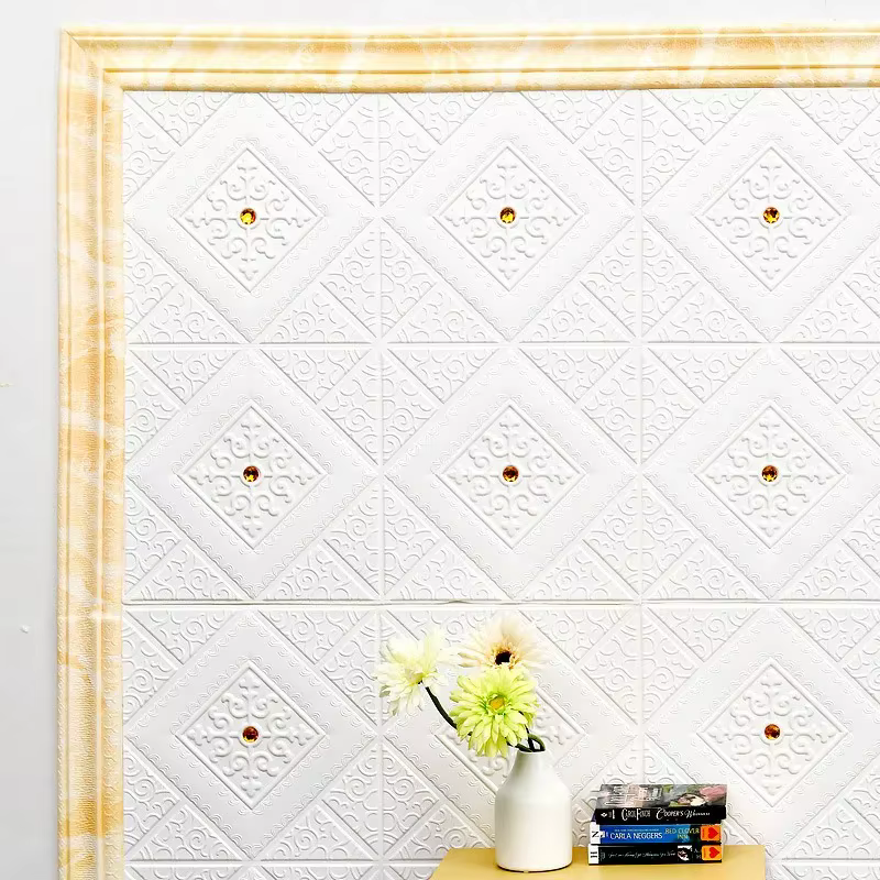 Papier peint texturé 3D de 2,3 m, décoration de plinthe, autocollant mural imperméable pour salon et chambre à coucher