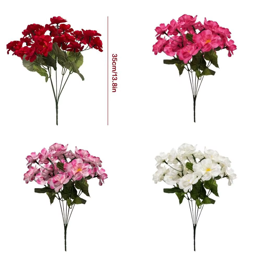 Fleurs de bégonia artificielles réalistes, protection UV, bouquet de mariée, fleurs de bégonia en soie, guirlande pour festival floral