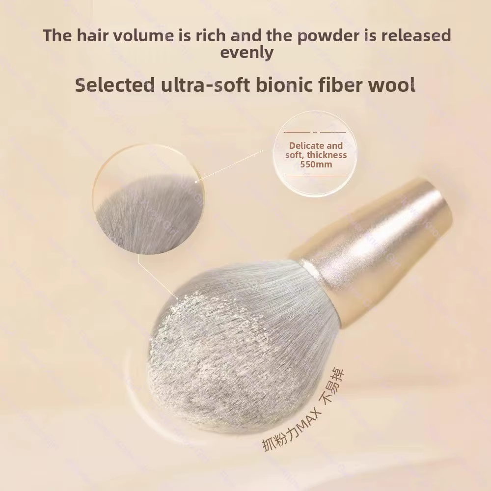 Guo Xiaoniu – brosse à poudre libre dorée, super grande brosse de réglage de poudre de cheveux doux et moelleux, brosse de contour de poudre de fard à joues