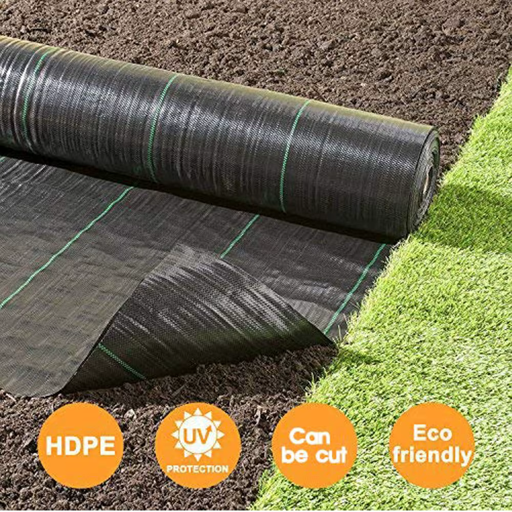 Toile de paillage robuste pour jardins extérieurs – Tissu non tissé anti-mauvaises herbes – Rouleau