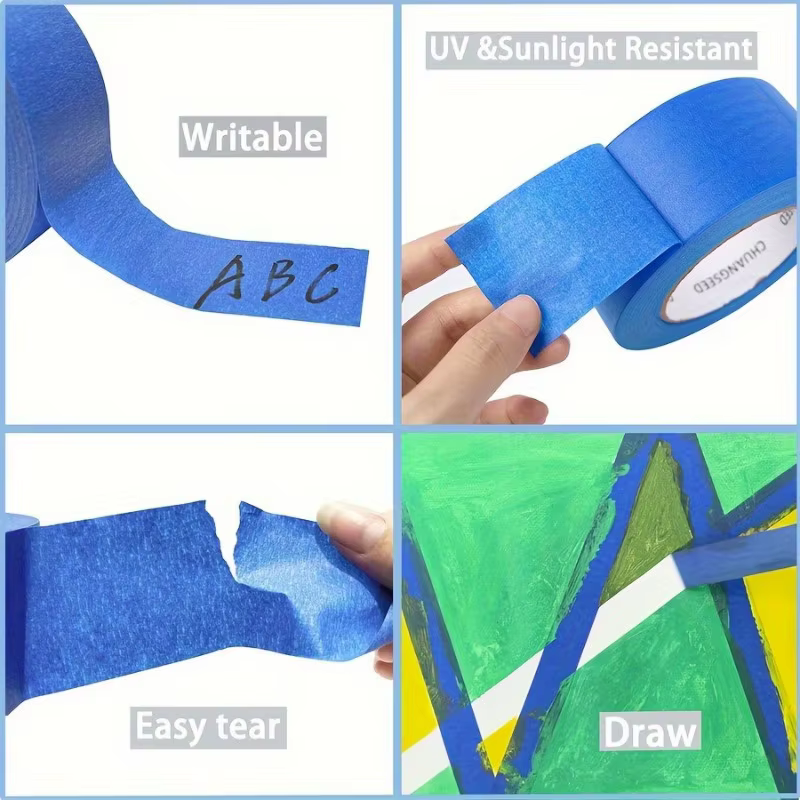 2 rouleaux de ruban de masquage bleu