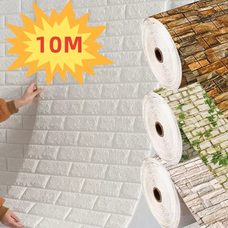 Rouleau d'autocollants muraux rétro 3D