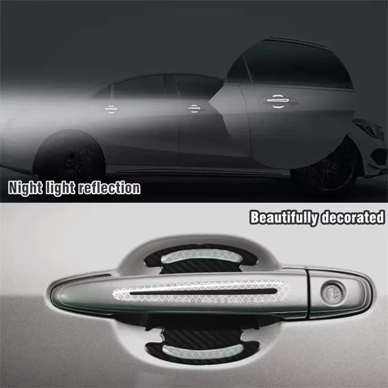 Autocollant réfléchissant pour poignée de porte de voiture