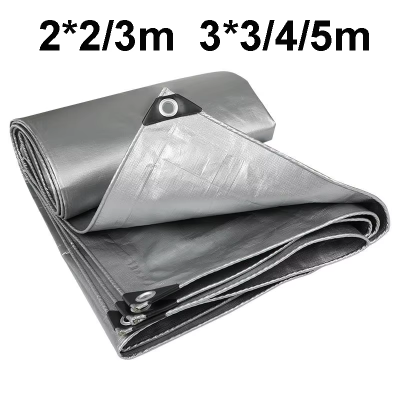 Bâche imperméable anti-UV argentée multi-usage 2x2m 2x3 3x3 3x4 3mx5 auvent abri de pluie protection solaire extérieure camping
